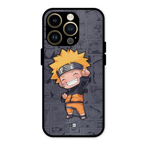 Cute Naruto Uzumaki Metal Back Case for iPhone 14 Pro