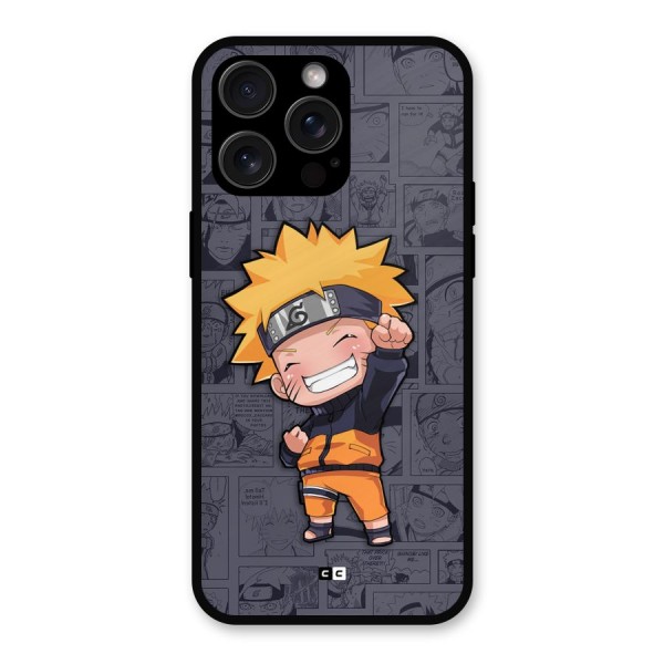 Cute Naruto Uzumaki Metal Back Case for iPhone 15 Pro Max