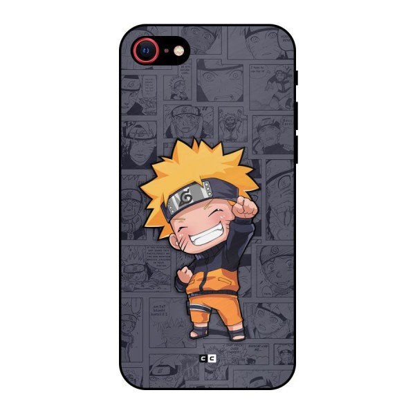 Cute Naruto Uzumaki Metal Back Case for iPhone 8