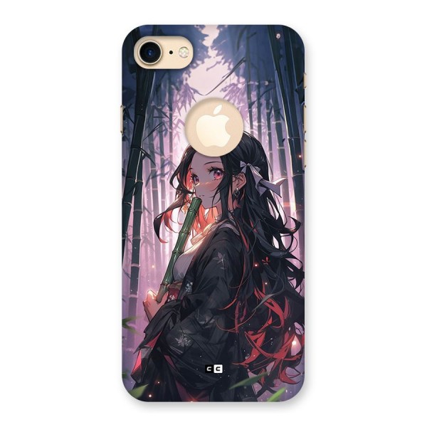 Cute Nezuko Back Case for iPhone 8 Logo Cut