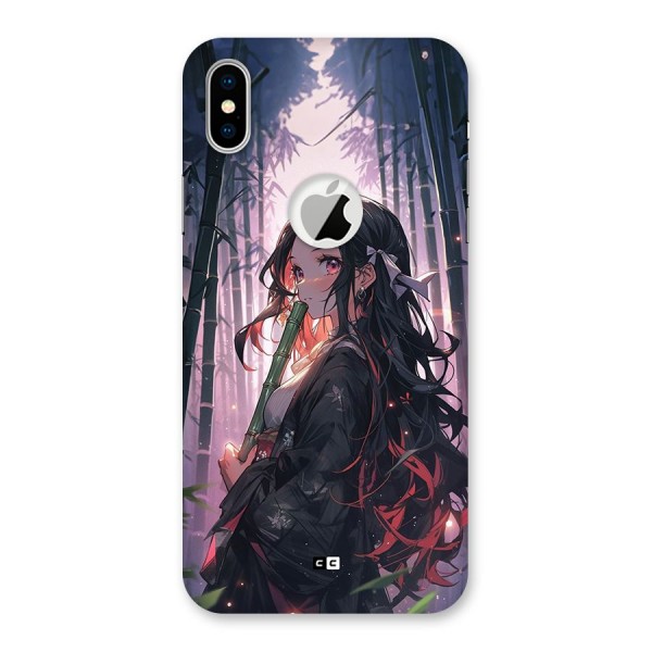 Cute Nezuko Back Case for iPhone XS Logo Cut