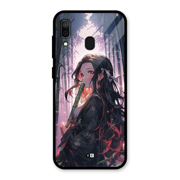 Cute Nezuko Glass Back Case for Galaxy A30