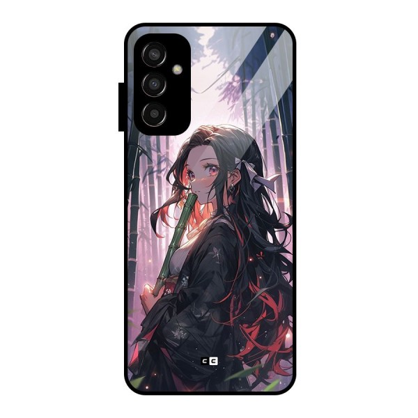 Cute Nezuko Glass Back Case for Galaxy F13