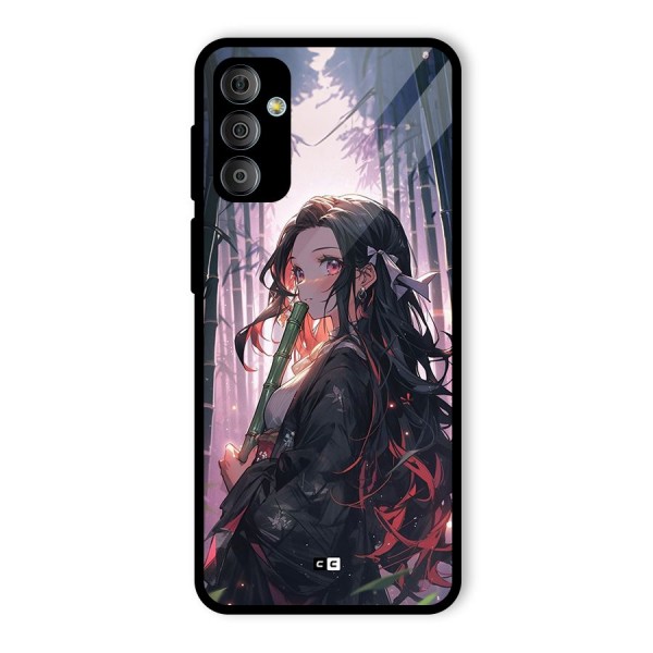 Cute Nezuko Glass Back Case for Galaxy F23