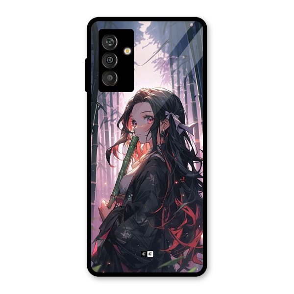 Cute Nezuko Glass Back Case for Galaxy M13