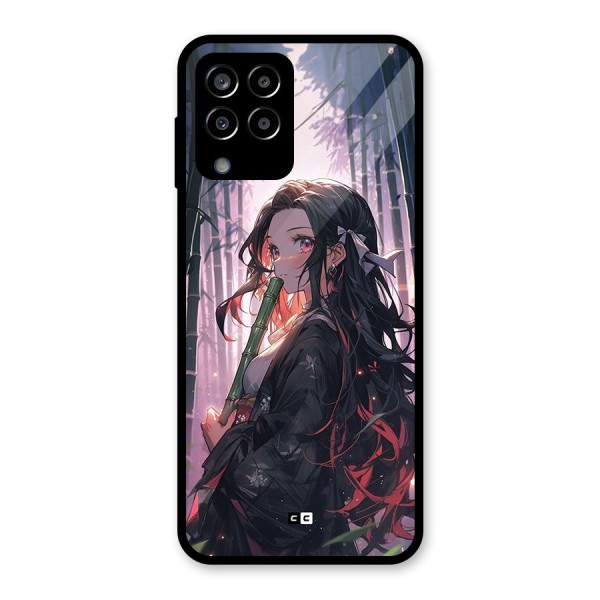 Cute Nezuko Glass Back Case for Galaxy M33