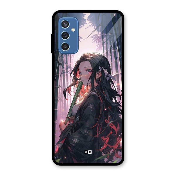 Cute Nezuko Glass Back Case for Galaxy M52 5G