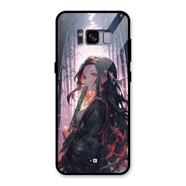 Cute Nezuko Glass Back Case for Galaxy S8