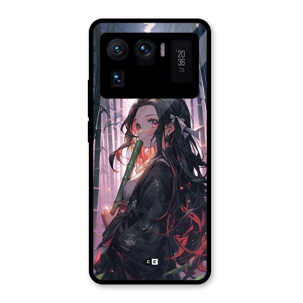 Cute Nezuko Glass Back Case for Mi 11 Ultra