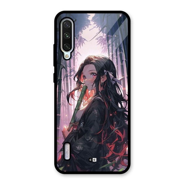 Cute Nezuko Glass Back Case for Mi A3