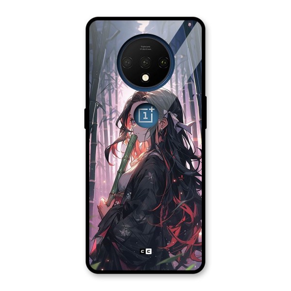 Cute Nezuko Glass Back Case for OnePlus 7T