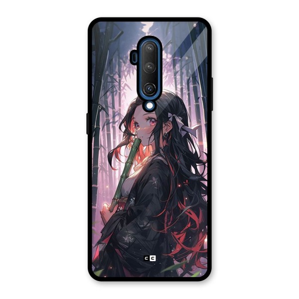 Cute Nezuko Glass Back Case for OnePlus 7T Pro