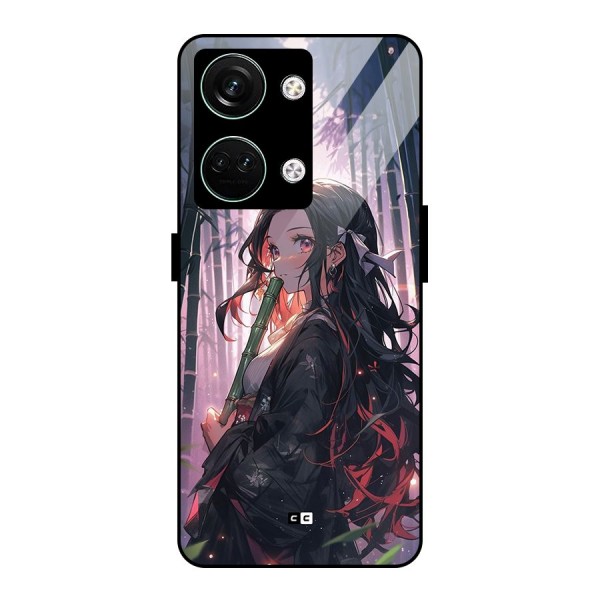 Cute Nezuko Glass Back Case for Oneplus Nord 3