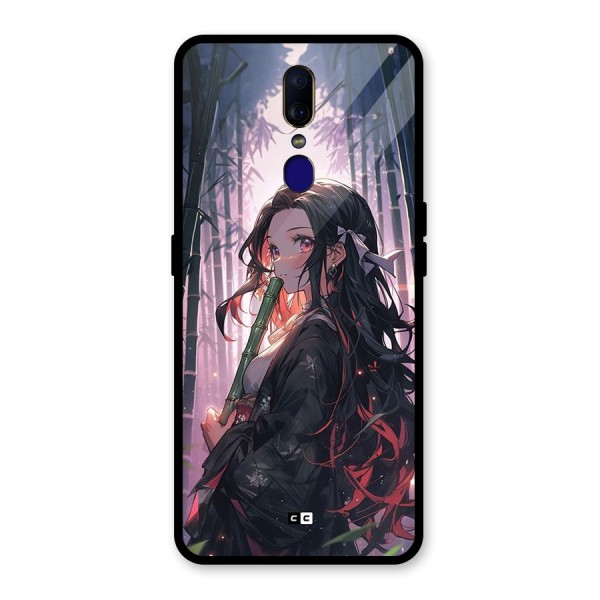 Cute Nezuko Glass Back Case for Oppo F11