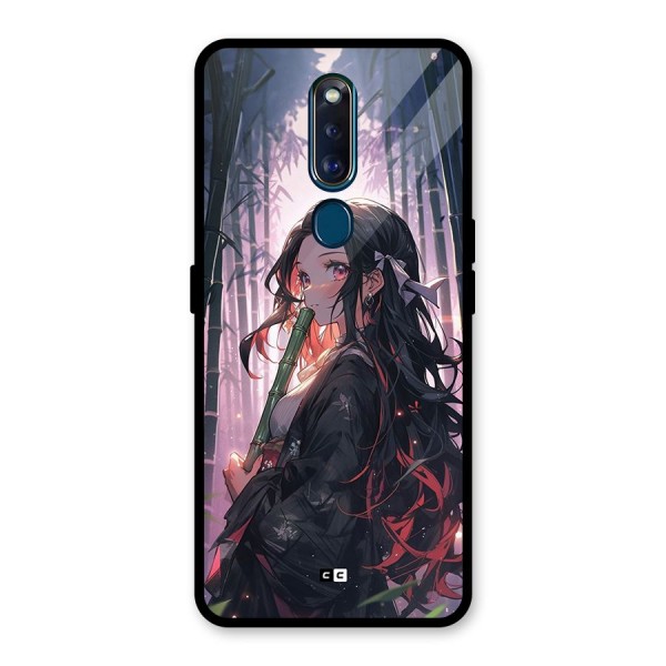 Cute Nezuko Glass Back Case for Oppo F11 Pro