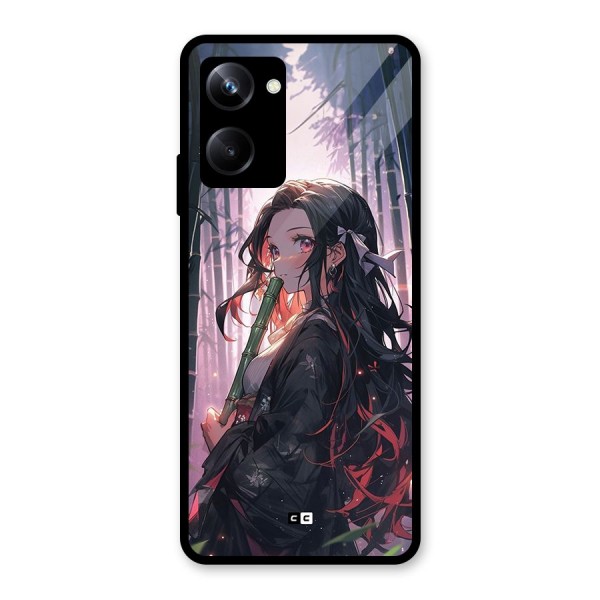 Cute Nezuko Glass Back Case for Realme 10 Pro