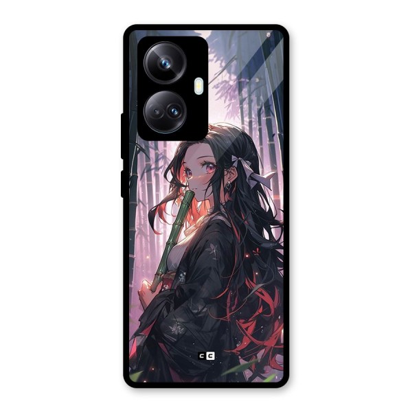 Cute Nezuko Glass Back Case for Realme 10 Pro Plus