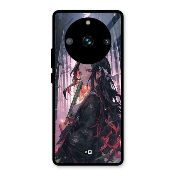 Cute Nezuko Glass Back Case for Realme 11 Pro