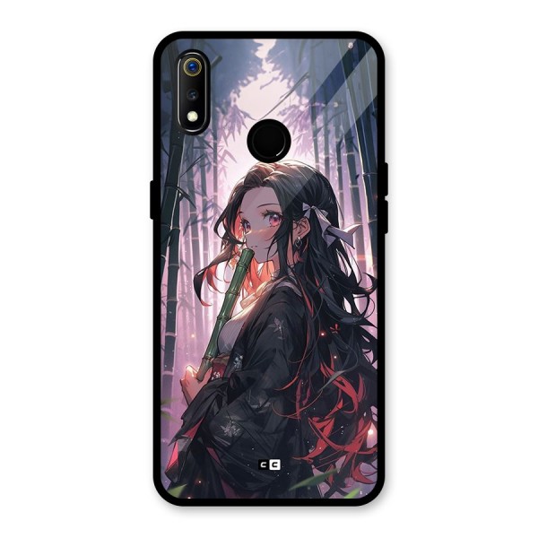 Cute Nezuko Glass Back Case for Realme 3