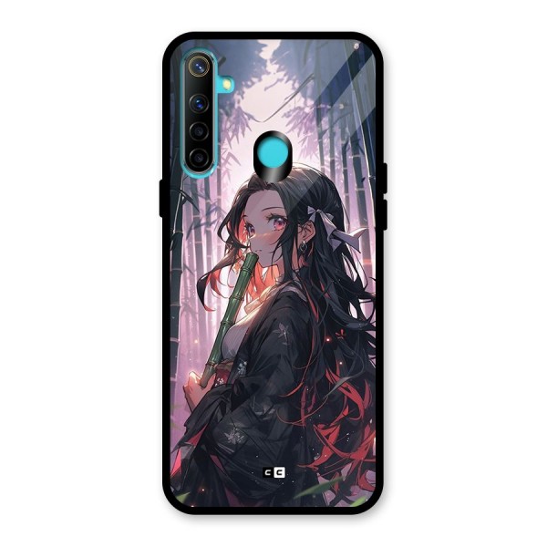 Cute Nezuko Glass Back Case for Realme 5