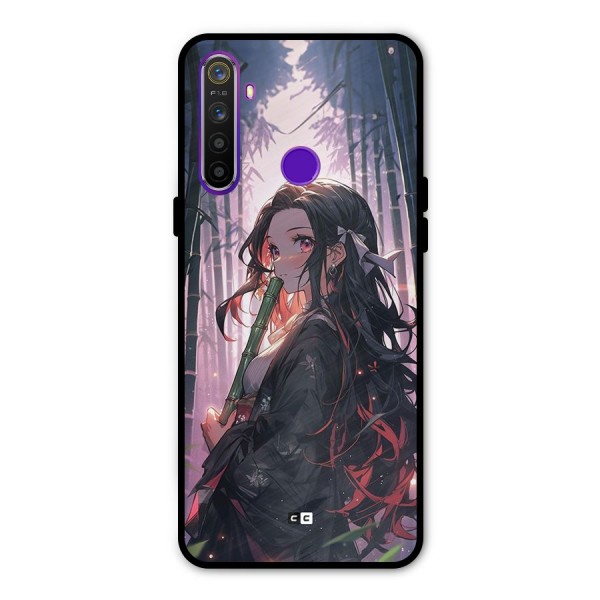 Cute Nezuko Glass Back Case for Realme 5s