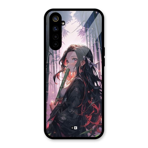 Cute Nezuko Glass Back Case for Realme 6