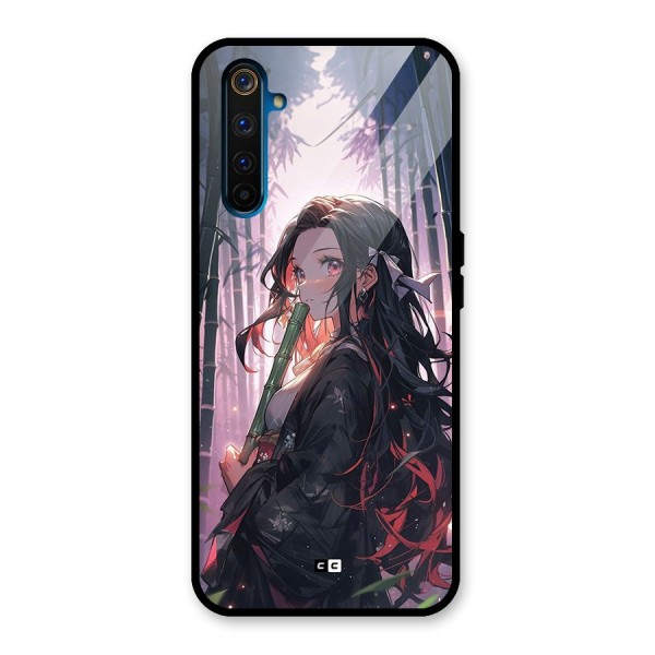 Cute Nezuko Glass Back Case for Realme 6 Pro