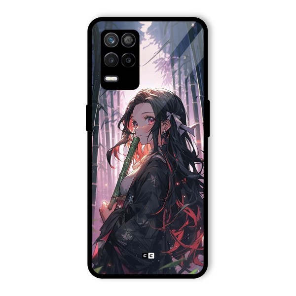 Cute Nezuko Glass Back Case for Realme 8s 5G