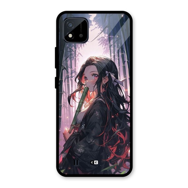 Cute Nezuko Glass Back Case for Realme C11 2021