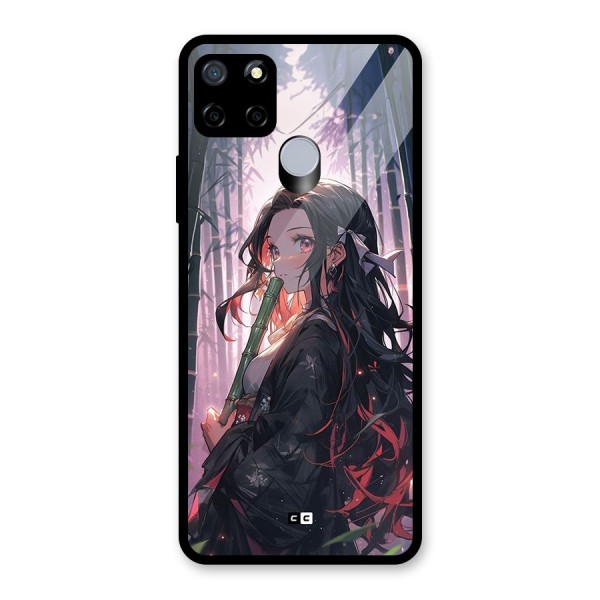 Cute Nezuko Glass Back Case for Realme C12