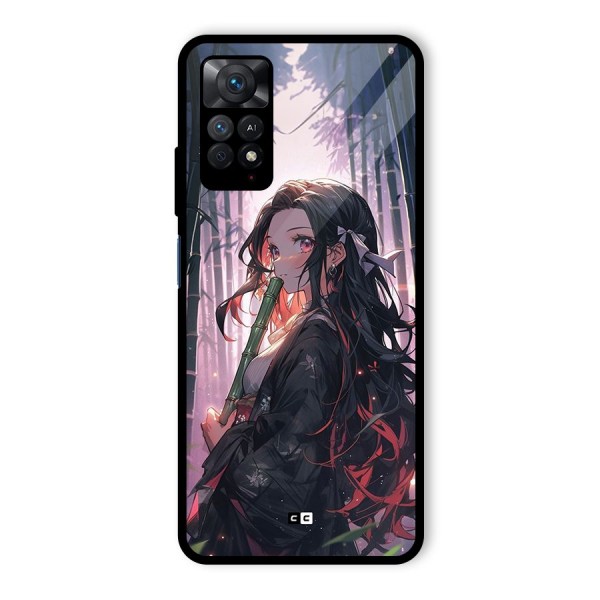 Cute Nezuko Glass Back Case for Redmi Note 11 Pro