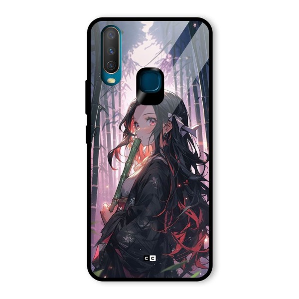 Cute Nezuko Glass Back Case for Vivo Y12