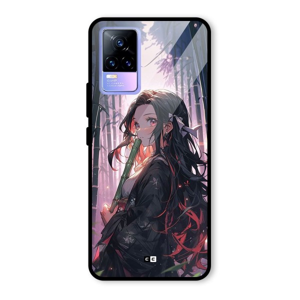 Cute Nezuko Glass Back Case for Vivo Y73