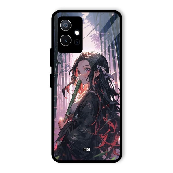 Cute Nezuko Glass Back Case for Vivo iQOO Z6