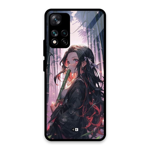 Cute Nezuko Glass Back Case for Xiaomi 11i HyperCharge 5G