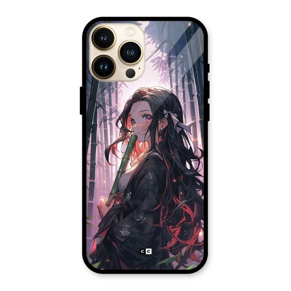 Cute Nezuko Glass Back Case for iPhone 13 Pro Max