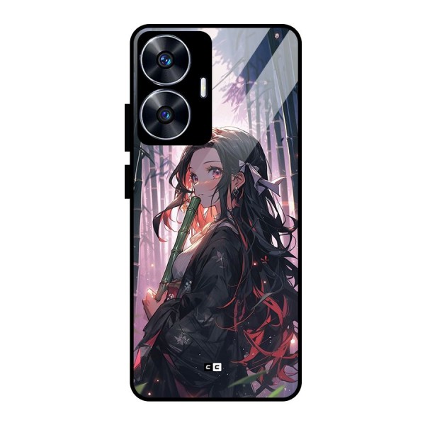 Cute Nezuko Glass Back Case for realme C55