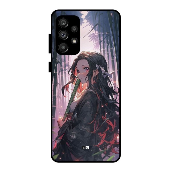 Cute Nezuko Metal Back Case for Galaxy A73 5G