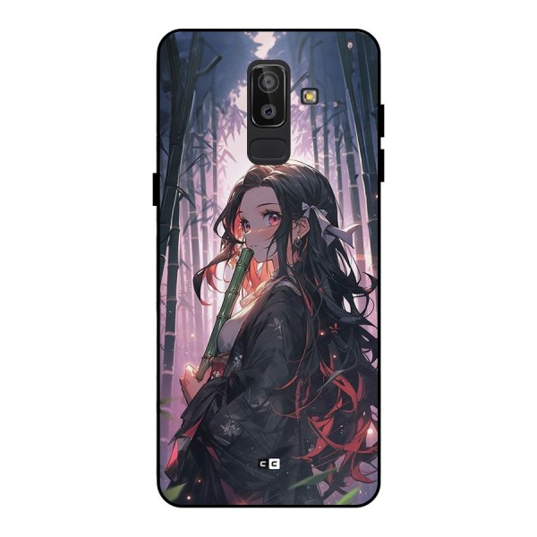 Cute Nezuko Metal Back Case for Galaxy J8