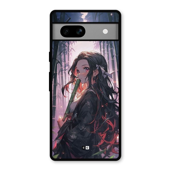 Cute Nezuko Metal Back Case for Google Pixel 7a