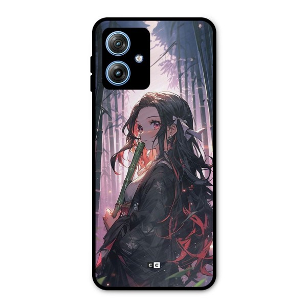 Cute Nezuko Metal Back Case for Moto G54