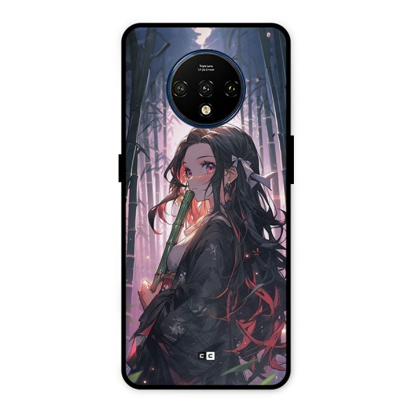 Cute Nezuko Metal Back Case for OnePlus 7T