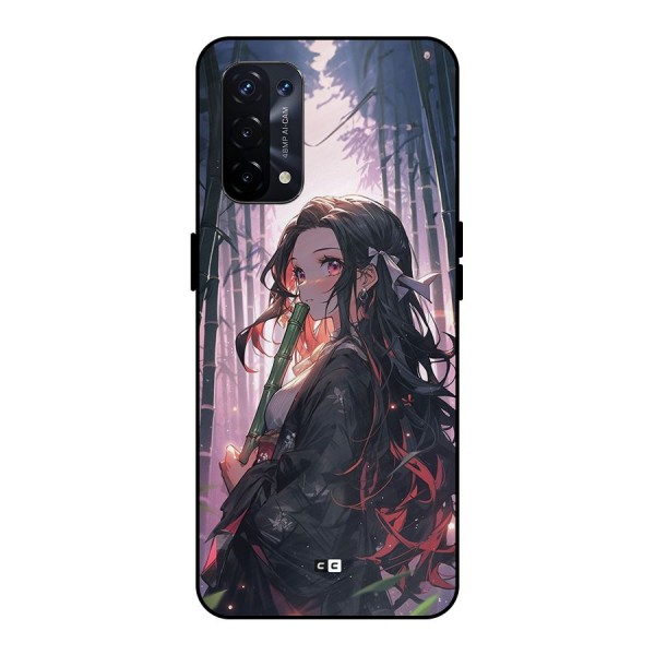 Cute Nezuko Metal Back Case for Oppo A74 5G