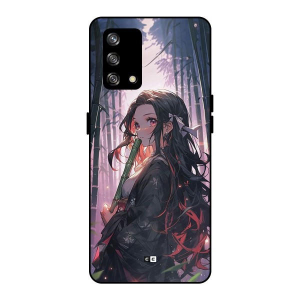 Cute Nezuko Metal Back Case for Oppo F19