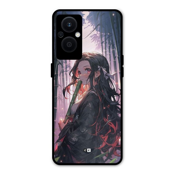 Cute Nezuko Metal Back Case for Oppo F21s Pro 5G