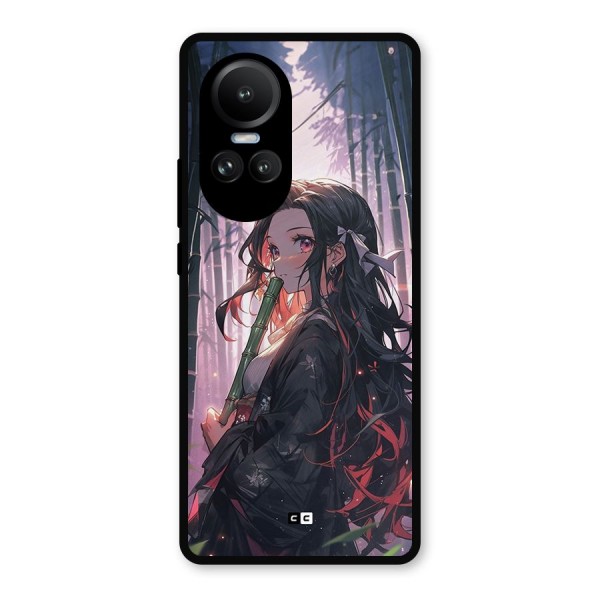 Cute Nezuko Metal Back Case for Oppo Reno10 Pro