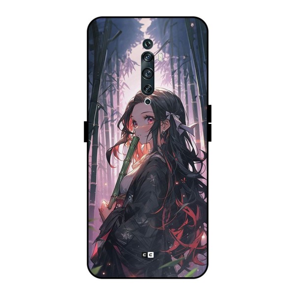 Cute Nezuko Metal Back Case for Oppo Reno2 F