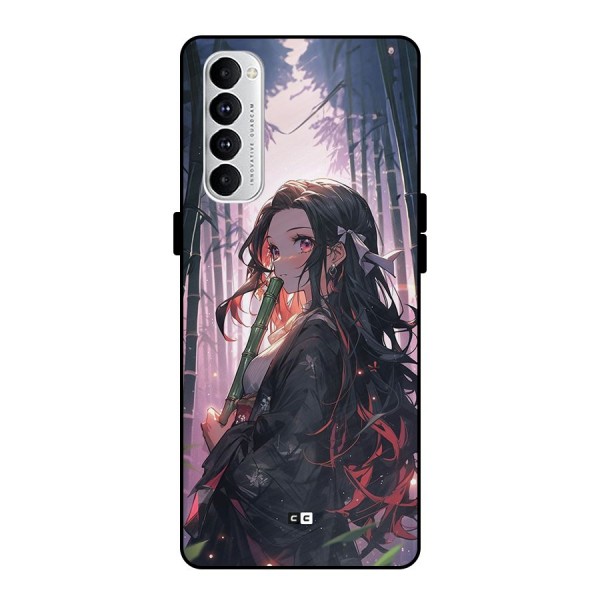 Cute Nezuko Metal Back Case for Oppo Reno4 Pro