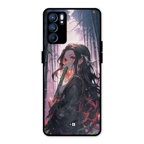 Cute Nezuko Metal Back Case for Oppo Reno6 5G