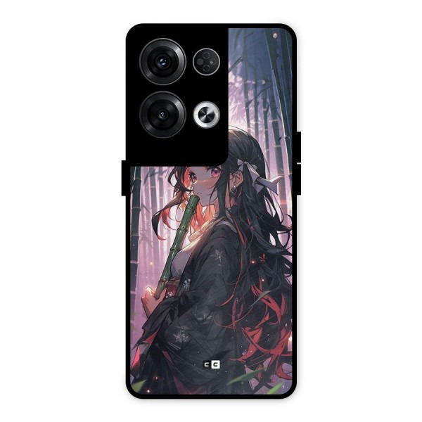 Cute Nezuko Metal Back Case for Oppo Reno8 Pro 5G